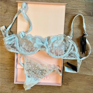 Victoria’s Secret Designer Collection Swarovski unlined bra panty set 34c medium